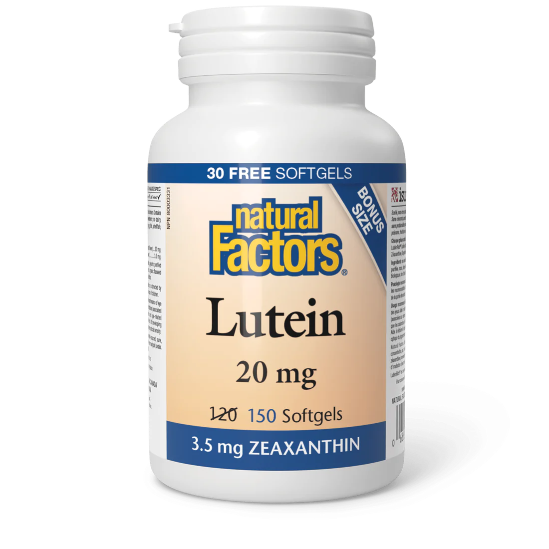 Natural Factors Lutein 20mg with Zeaxanthin 150 Softgels