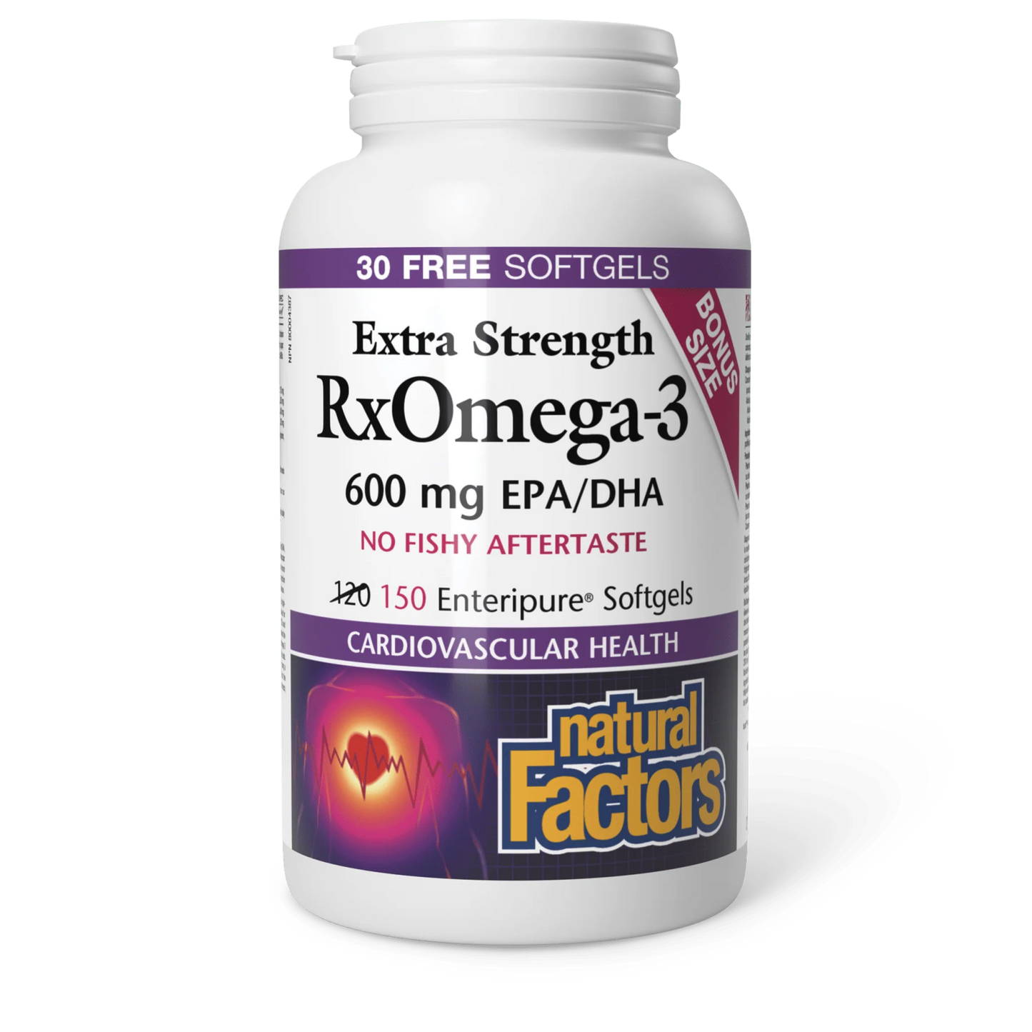 Natural Factors Extra Strength RxOmega-3 600mg 150 Softgels