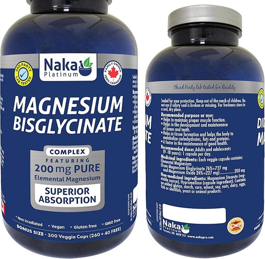 Naka Magnesium Bisglycinate 200mg 300 capsules