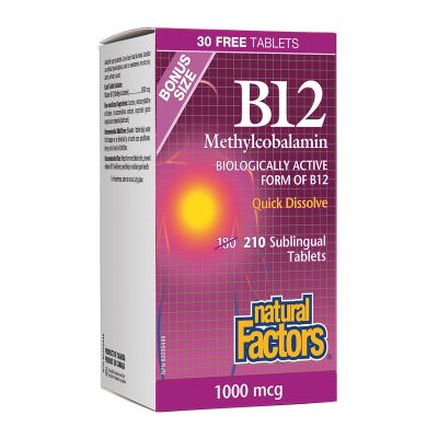 Natural Factors B12 1000mcg 210 Sublingual Tablets