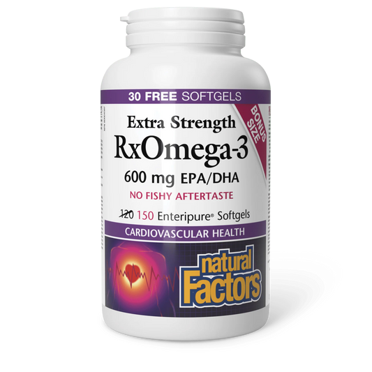 Natural Factors Extra Strength RxOmega-3 600mg 150 Softgels