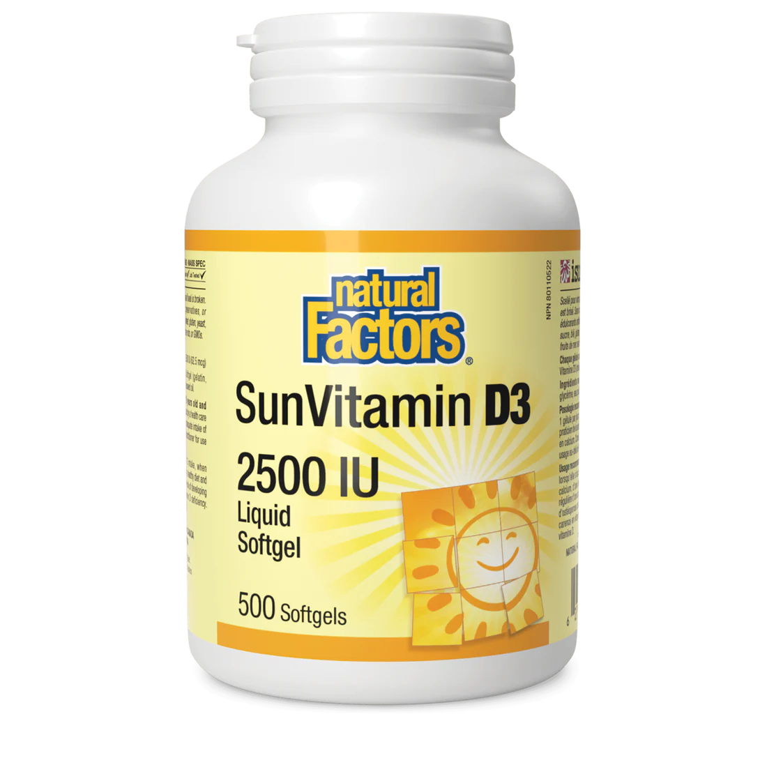 Natural Factors Vitamin D3 2500iu 500 Softgels