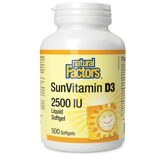 Natural Factors Vitamin D3 2500iu 500 Softgels