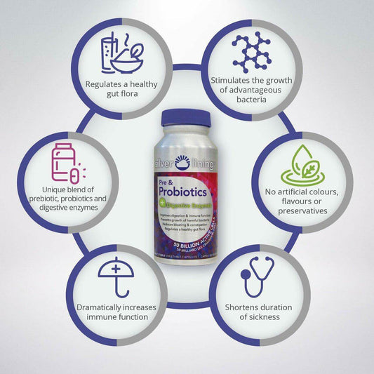 Silver Lining Pre & Probiotics 120 Capsules